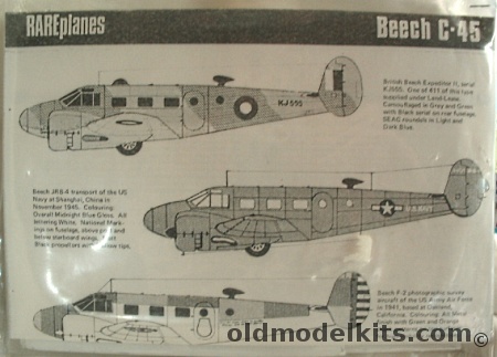 Rareplane 1/72 Beech C-45 Expeditor plastic model kit